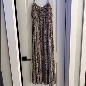 Promesa Black and Tan Spaghetti Strap Floral Maxi Dress